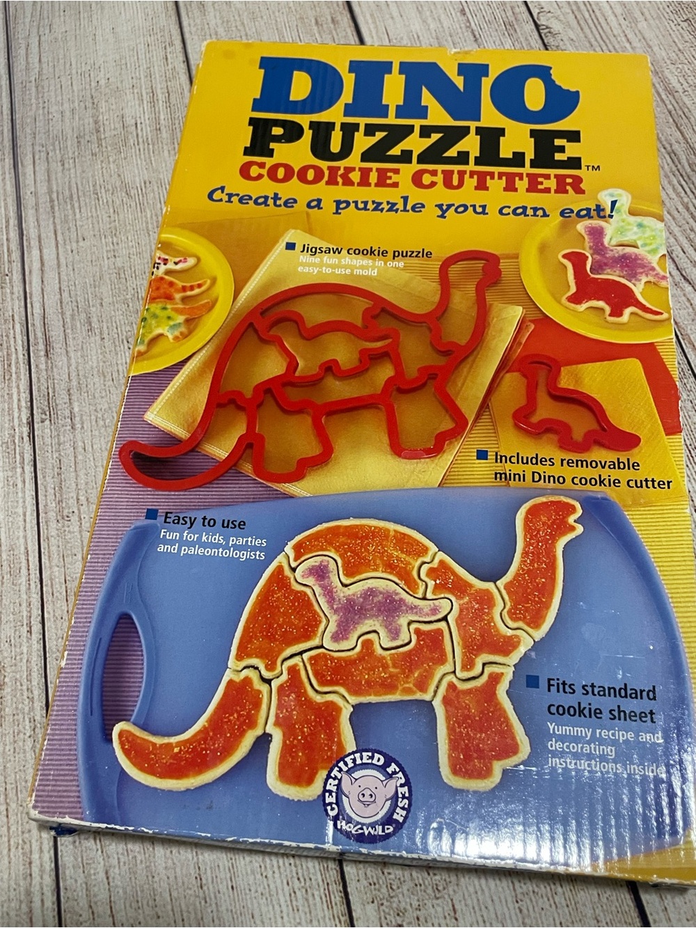 Y2K Dinosaur Jigsaw Puzzle Cookie Cutter Mold Large Baking Fun Kids Children New